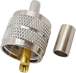 10Pcs/lot UHF Male PL259 Crimp RF Coax Connector UHF PL-259 Plug Solder Adapter Compatible with RG58-142 LMR195 LMR200 RG400 Cable