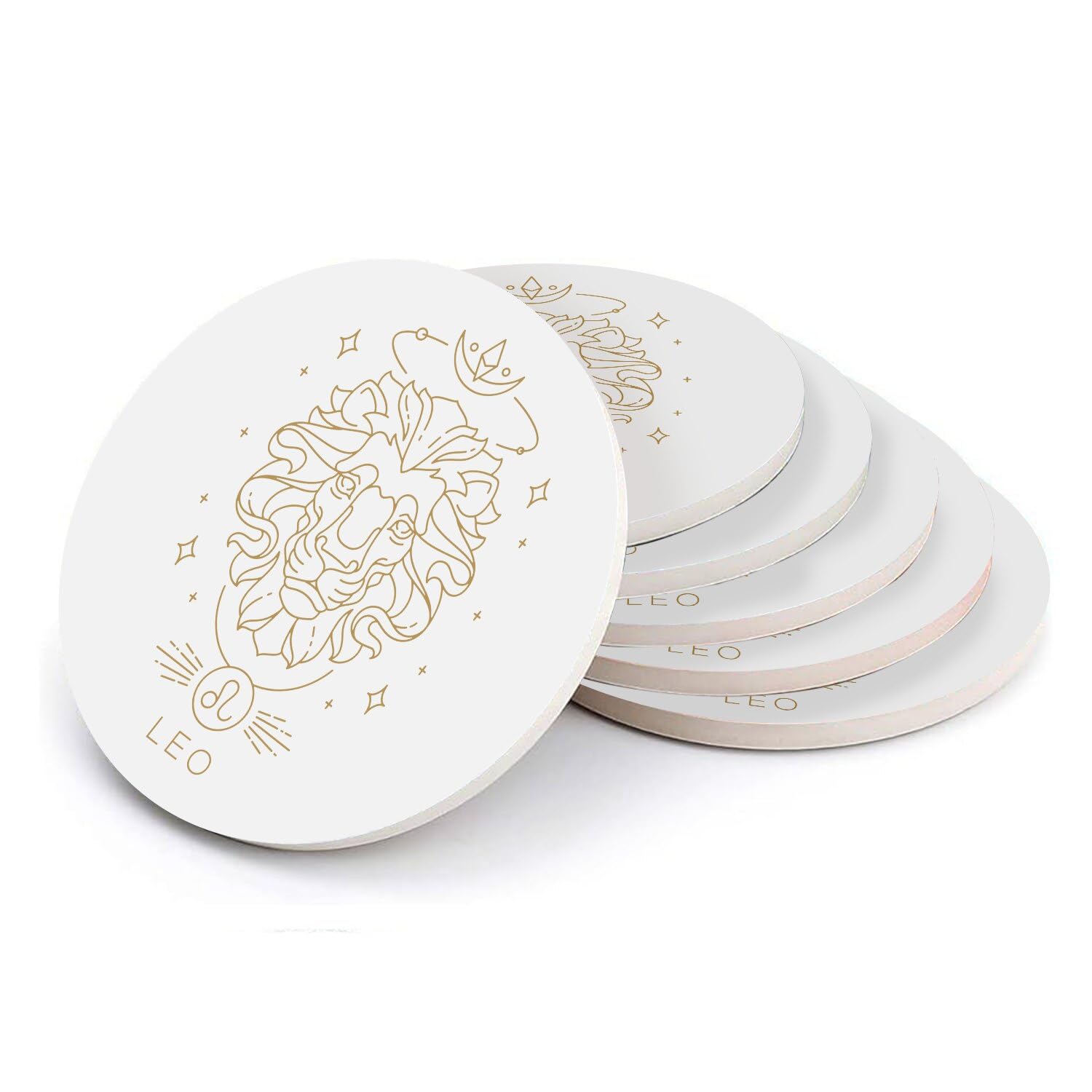 Sous-verre céramique Lion zodiaque dessous de verre bohème lot 6