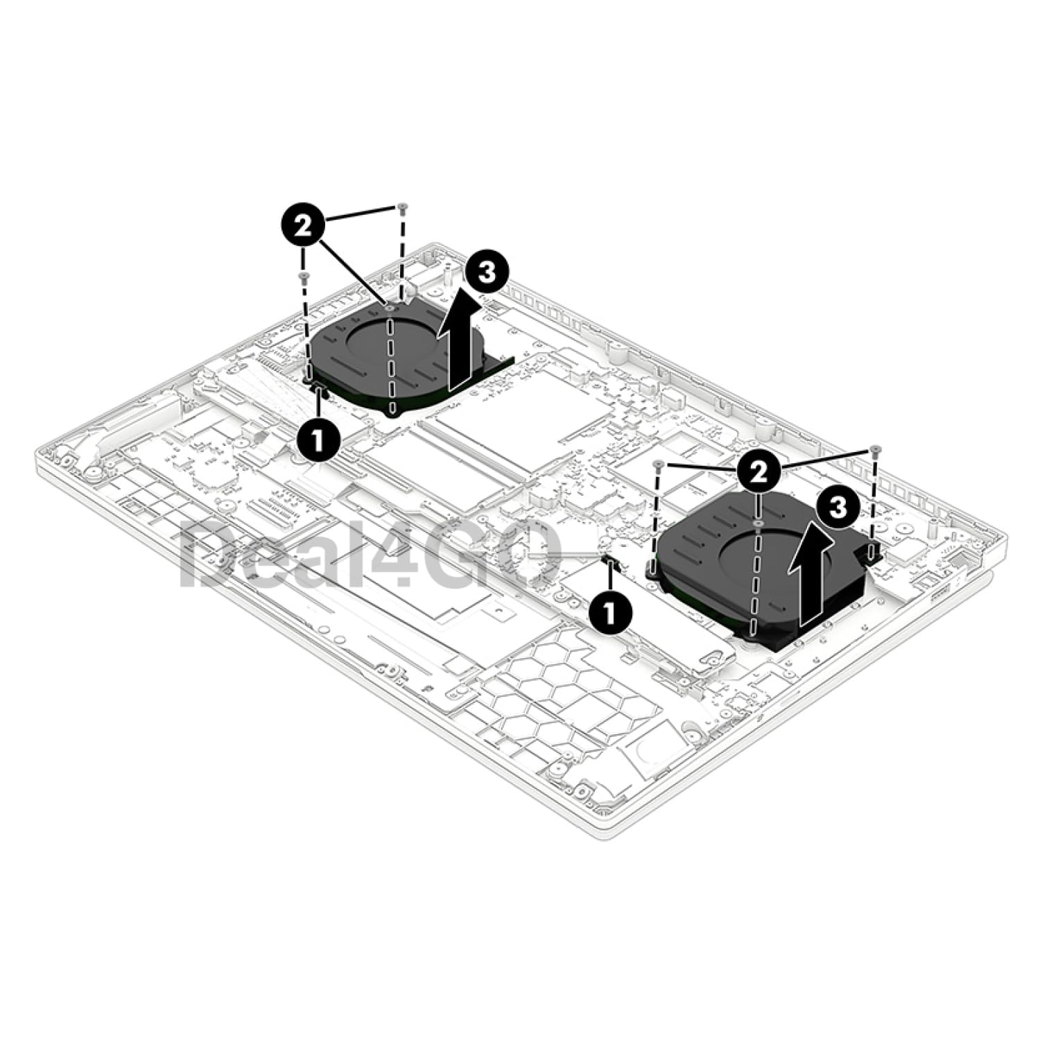 Deal4GO 80W CPU & GPU Graphics Cooling Fan N44737-001 Replacement for HP 16-WF 16-XF 16-XF0033DX 16-WF0083DX (RTX 4XXX)