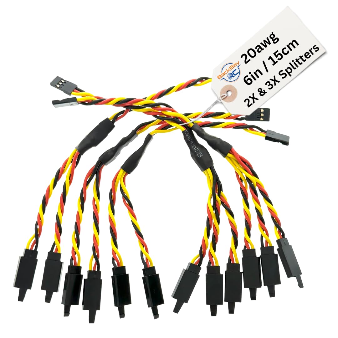 BackBayRC - 15.2 cm 20 AWG uniwersalny rozgałęźnik serwo 2X/3X - 5 sztuk