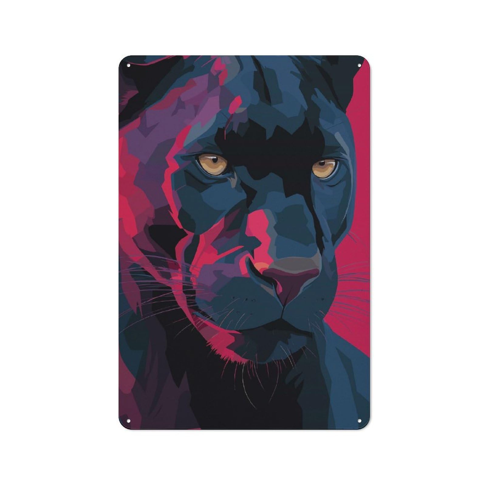 Junmoney Style-5 Everyday Black Panther(2) Decorative Tin Plaque 30X20cm, Room Wall Plaque For Bedroom, Kitchen, Office Or Living Room