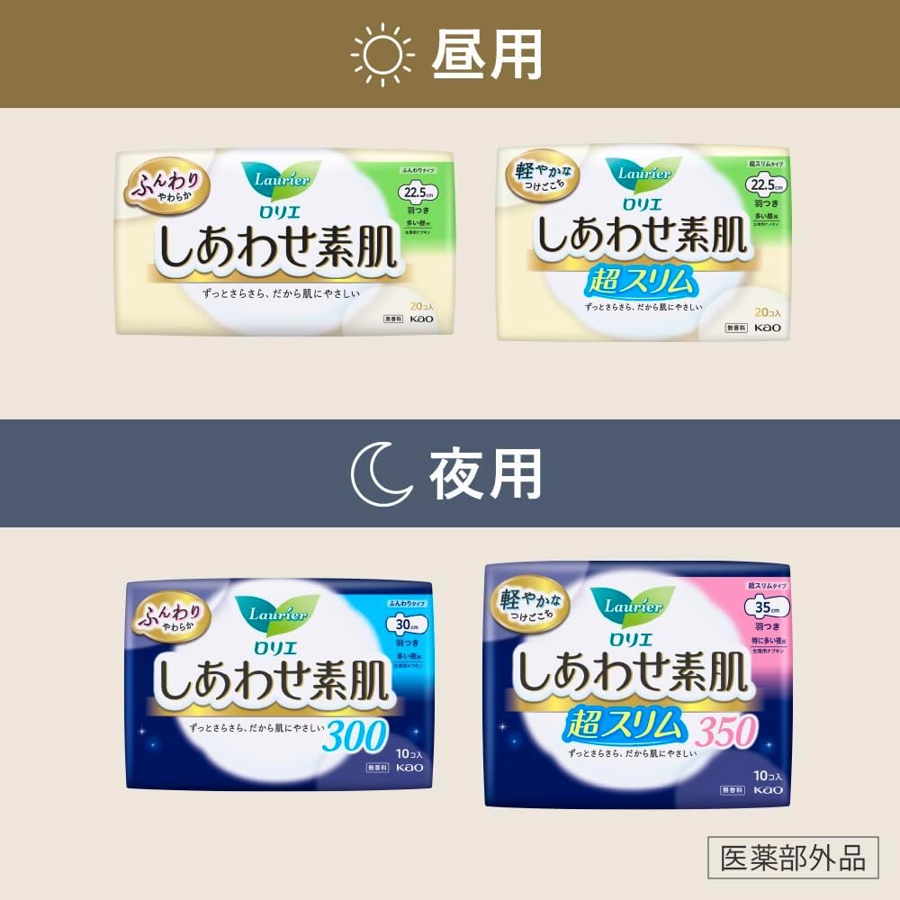 Amazon | しあわせ素肌 ふんわりタイプ 特に多い夜用 40cm 羽つき 400