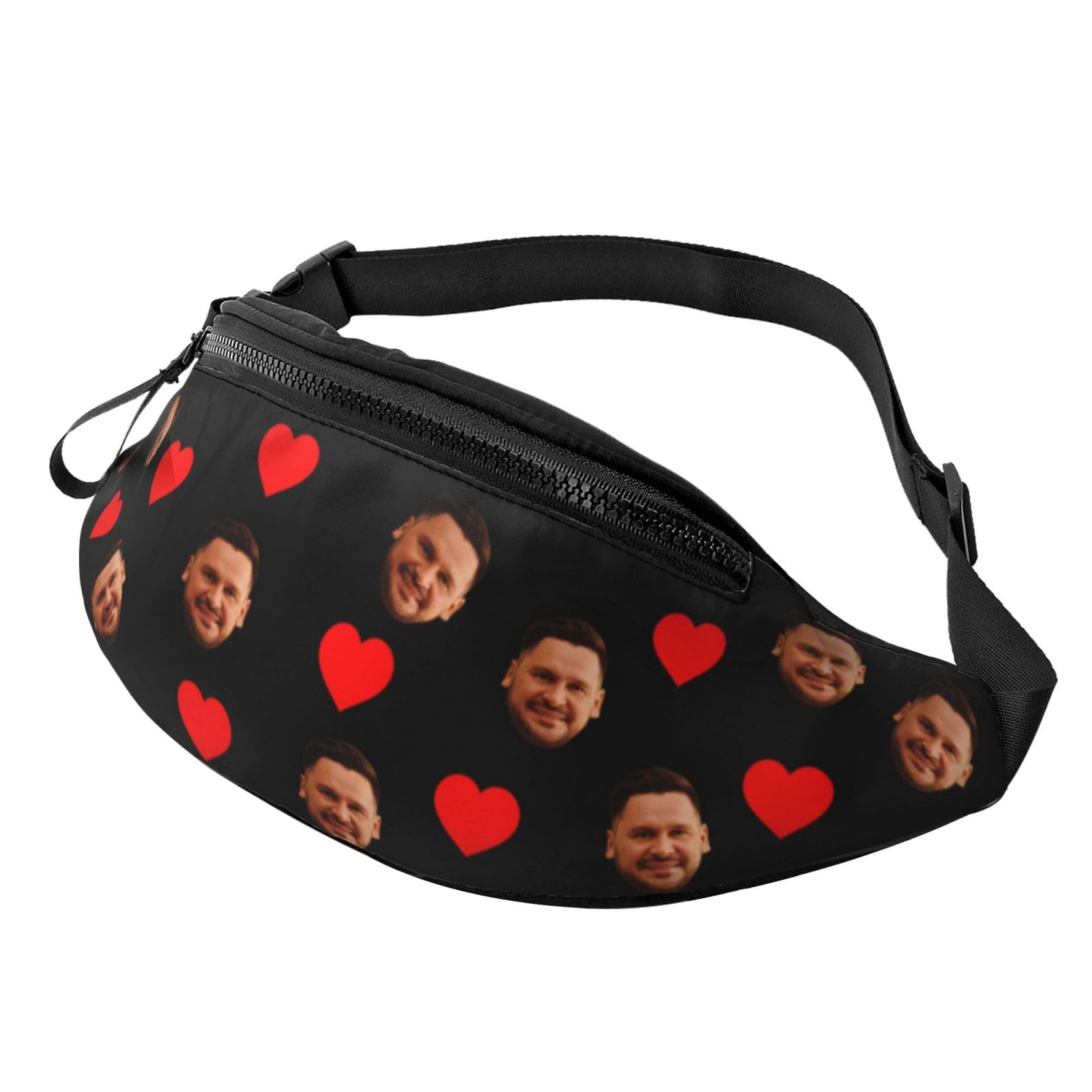 Personalised Fashion Waist Packs with Photo Face Custom Hiking Waist Packs Personalise Face Fanny Pack Customised Waist Bag Camping Running Sports Waistpacks Funny Gifts for Women Men