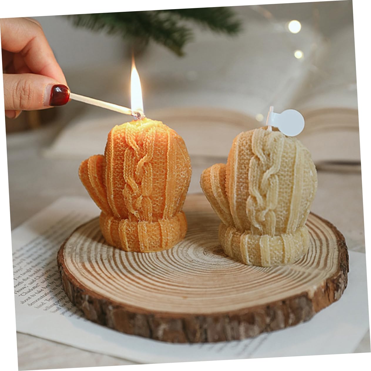 Zerodeko 4 Piezas Velas Perfumadas Decoración Navideña Decoraciones Mini Velas Minivela Perfumada Adorno De Escritorio Orange Parafina