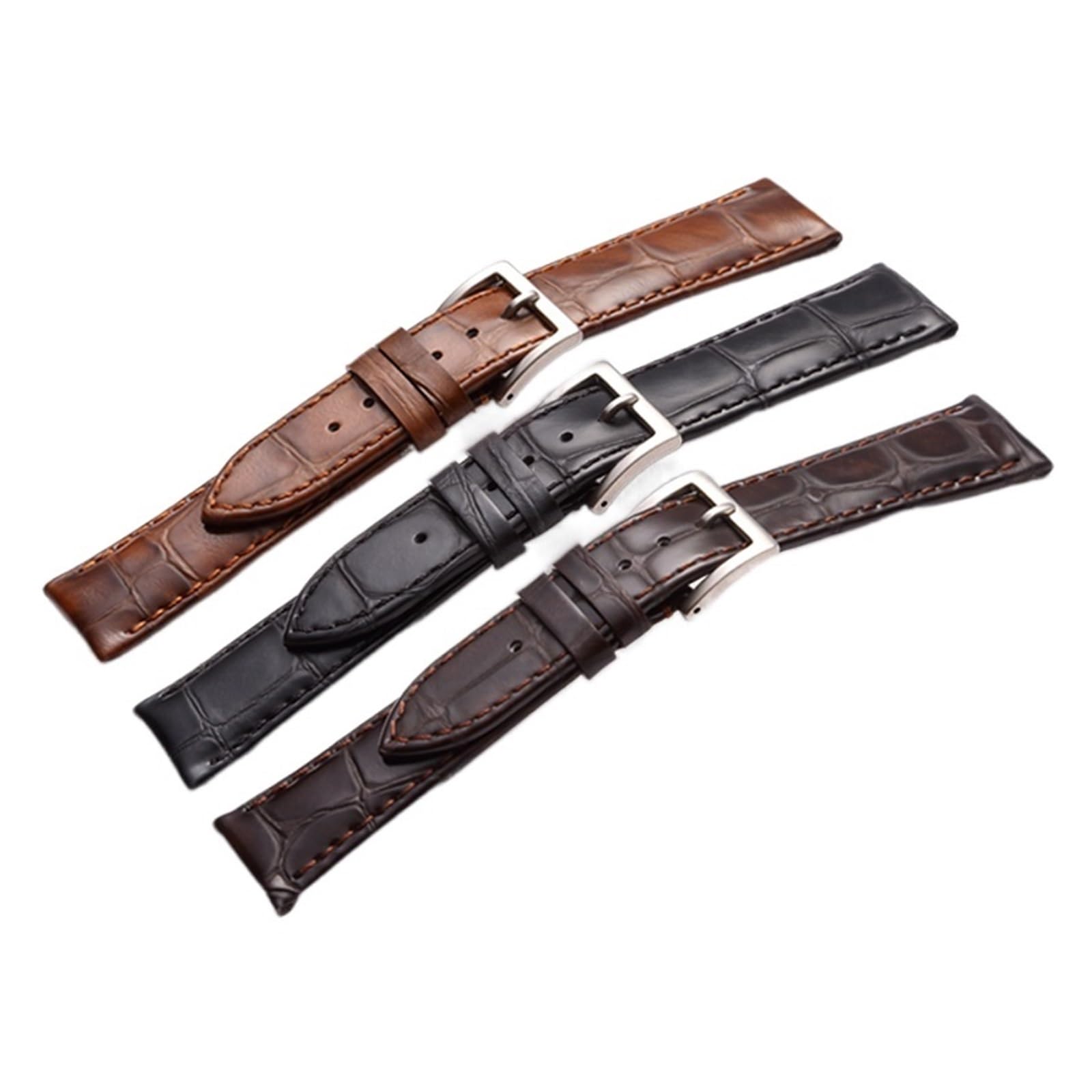 HMFANG Bracelet En Cuir Véritable Accessoires De Montre Bracelets De Montre Faits À La Main 18mm 19mm 20mm 22mm Marron