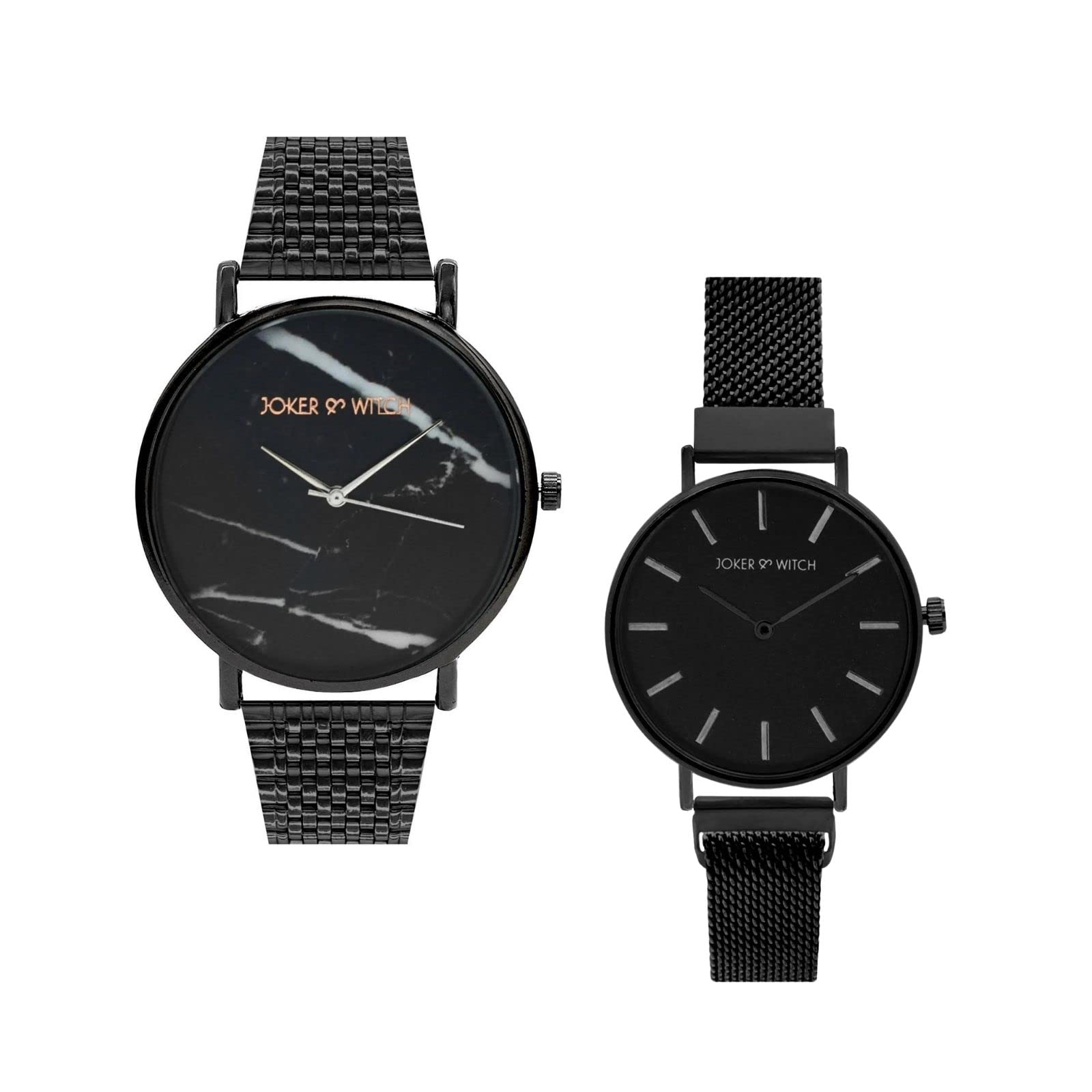 Joker & Witch Stainless Steel Angel Eyes Couple Analogue Watches, Black Dial, Black Band (B0BVB7R7FR) Amazon Price History, Amazon Price Tracker