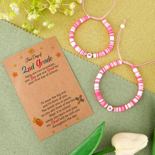 Image of Back to School Mother Daughter Bracelets Kindergarten Daycare 1st Grade 2nd Grade School Gifts First Day of Preschool