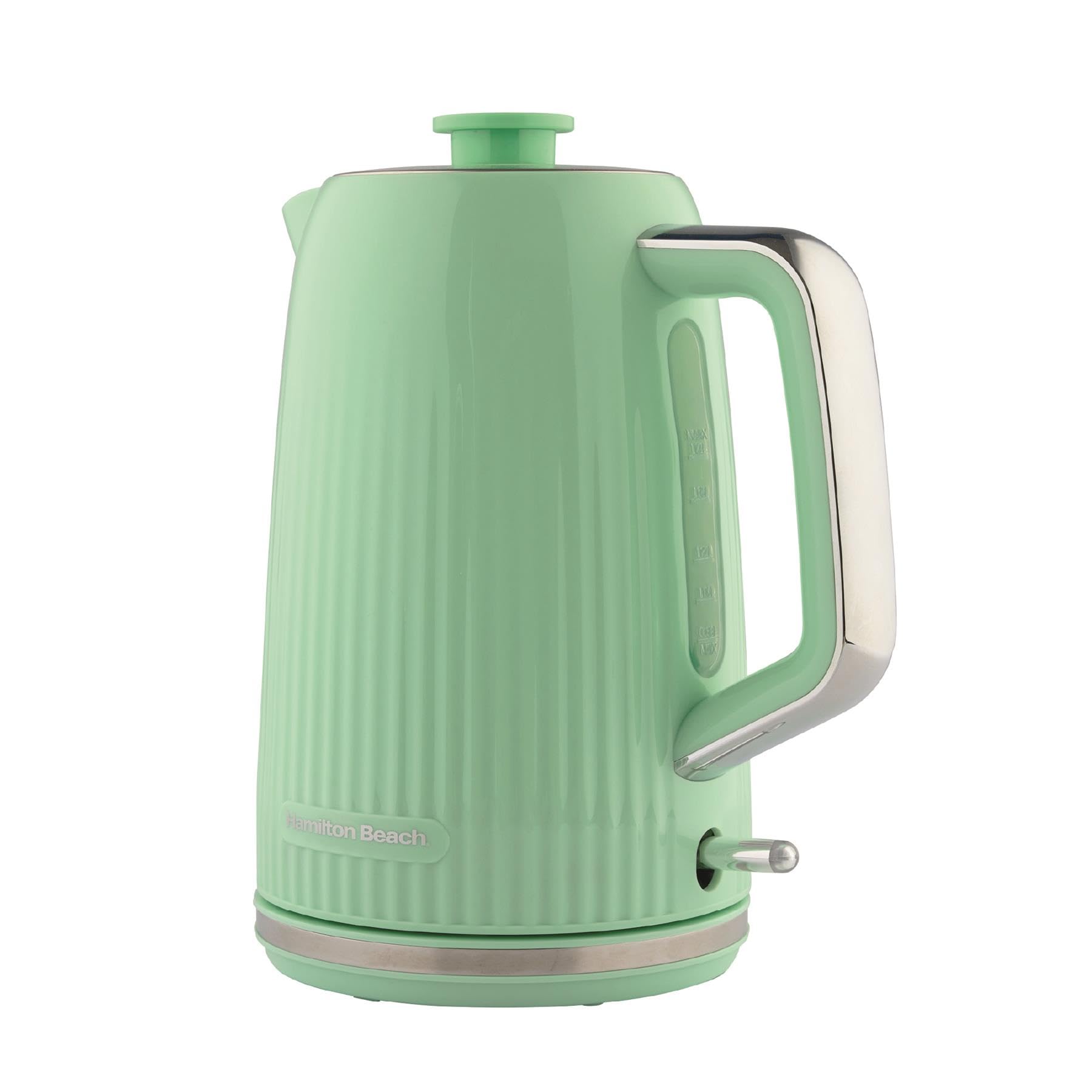 Hamilton Beach Electric Kettle, Miami, 1.7L, Boil Dry Protection, Auto Shut Off, Detachable Limescale Filter, 360° Swivel Base, Water Level Window, Mojito Mint - HB3023M