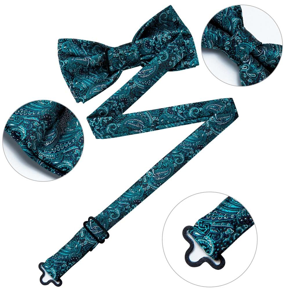 Conjunto de pajarita de Cachemira de oro azul a la moda, corbata para hombre para novio, corbata Gravata para matrimonio masculino, pajarita de mariposa para boda, conjunto de bolsillo a cuadros