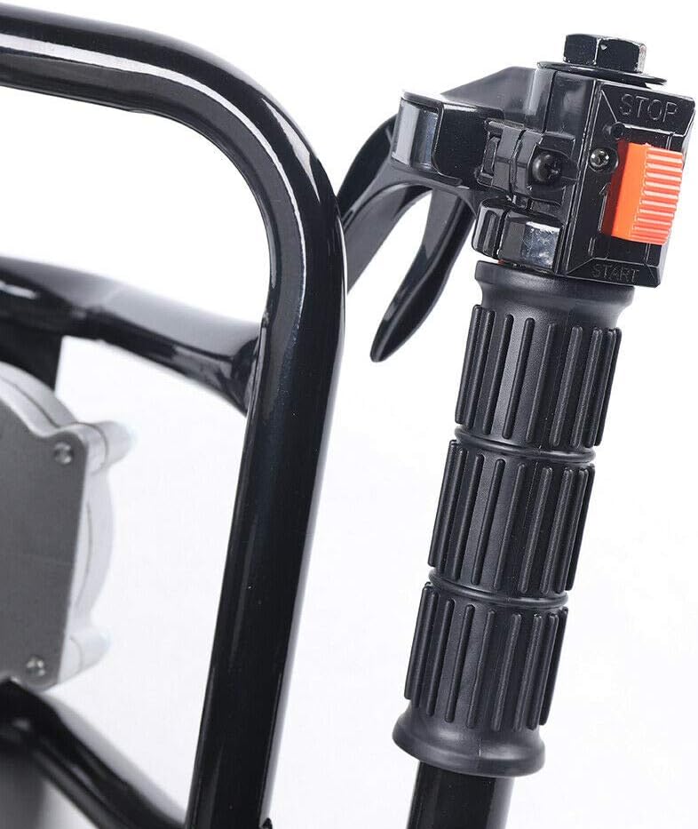 52CC Gas Powered Post Hole Digger Earth Auger Borer Fence Ground Plant Soil Dig Powerhead 4"+8" Digging Auger Bit Kit for Planting, Hole-Digging (Light Blue)