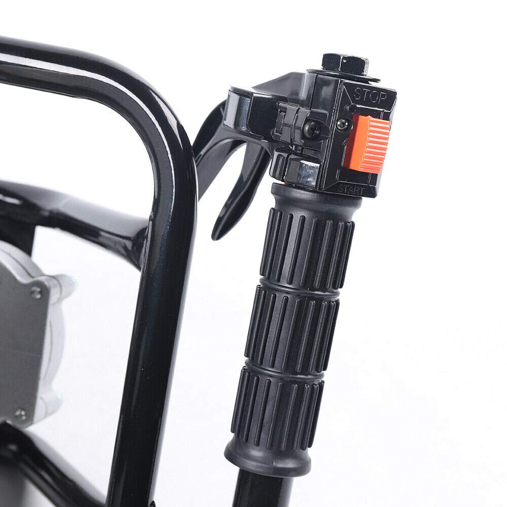 52CC Gas-Powered Post Hole Digger Earth Auger, 2.3HP Single Cylinder Ground Post Hole Digger Trencher Borer Fence with 2 Auger 4”& 8”Heads & Air-Cooled Ground Double Spiral Drill Pipe