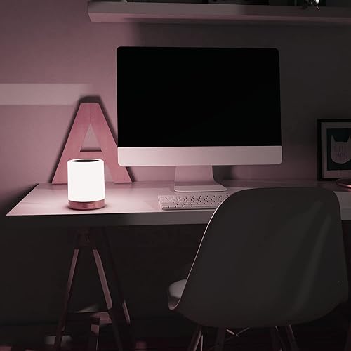 Miniatura 6 de Elecstars Lámpara de noche táctil con altavoz Bluetooth, luz nocturna de color regulable, lámpara de mesa para exteriores con control táctil