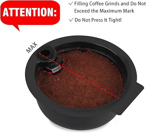 Miniatura 10 de Cápsulas de café recargables, cápsulas de café reutilizables de 7.4 fl oz para máquina de café Bosch Tassimo, cápsulas de café recargables con tapa