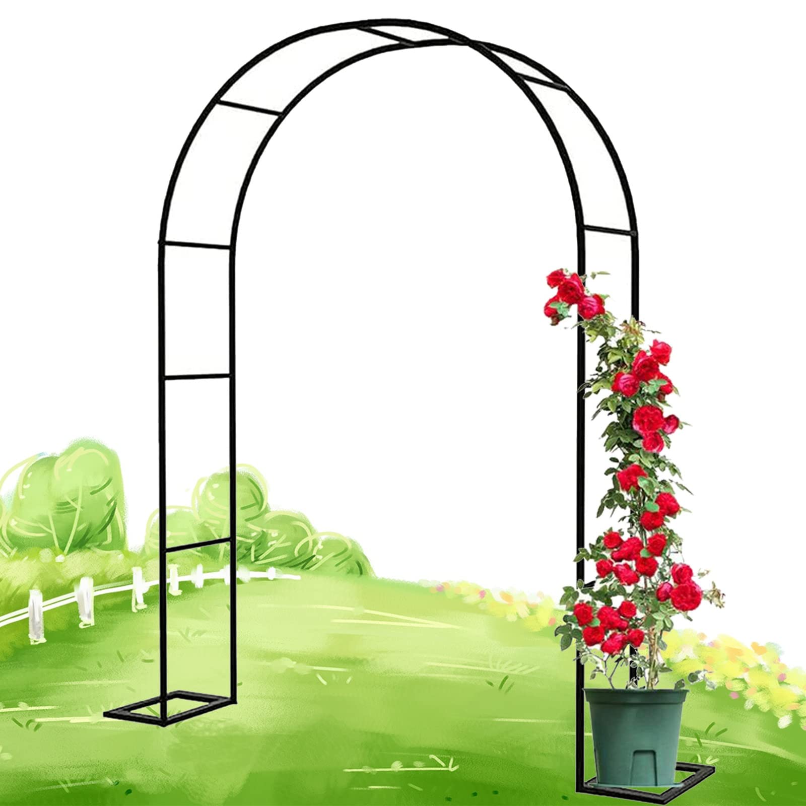 Regulowany metalowy łuk ogrodowy krata do roślin pnących - ocynkowana altana różana 120-350 cm idealna do trawnika, patio i dekoracji ślubnych (120 x 220 cm)