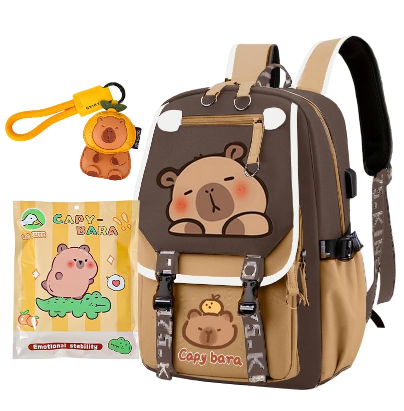 Capybara Backpack Keychain Blind Bag 3-Piece Set(Blind Bag Randomly Contains 8-10 Products)