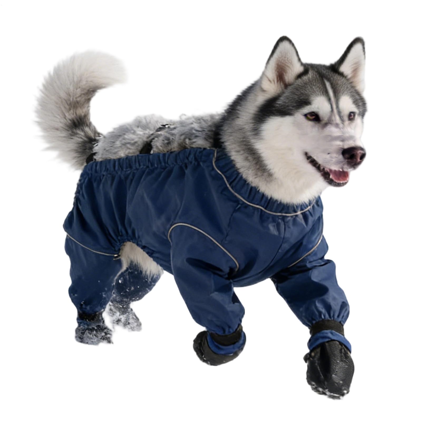 Abrigo invernal canino impermeable con botas para perros grandes en exterior
