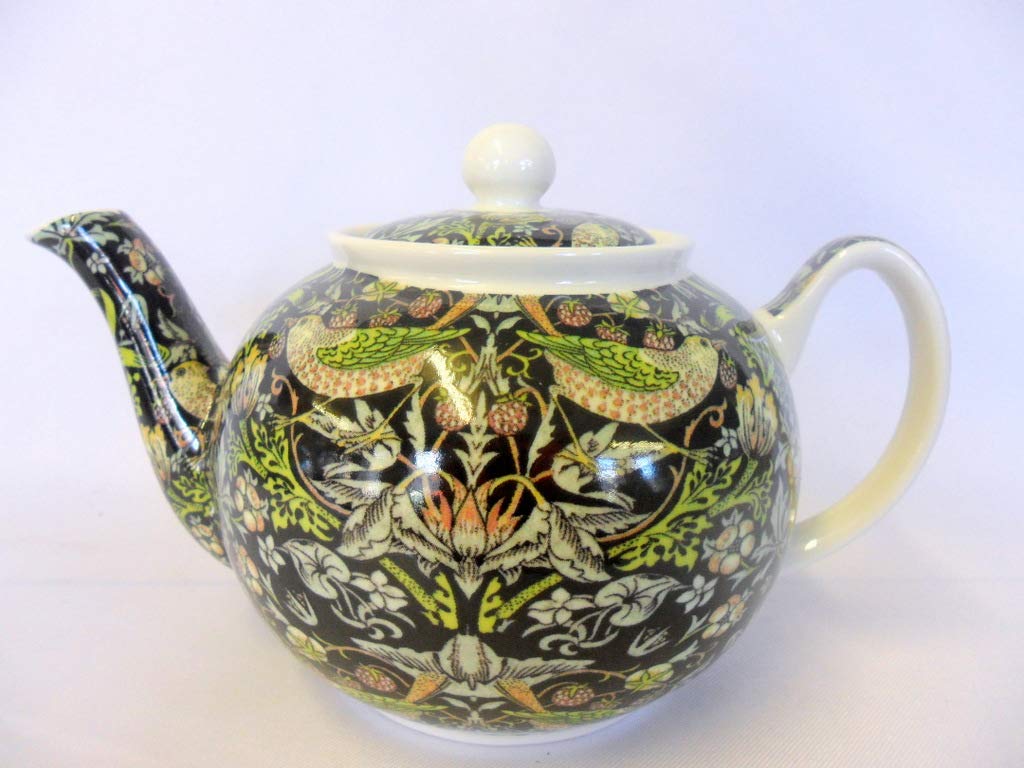 Heron Cross Pottery Assorted 2 Cup Teapot In William Morris Strawberry Thief Design For The Abbeydale Collection
