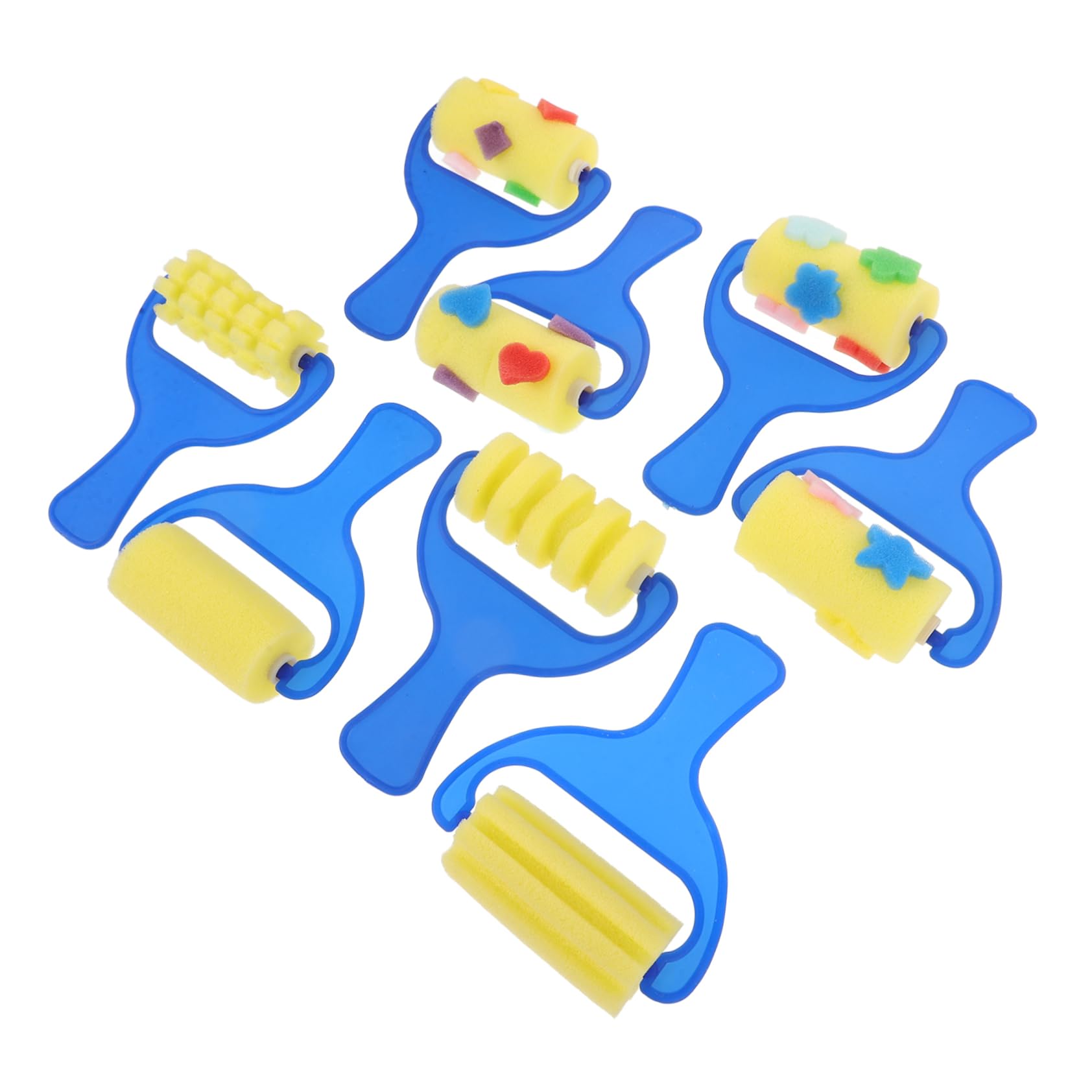 KOCKSHION Art Sponge Rollers Set for Boys and Girls 8pcs Painting Tools Graffiti Rollers for Toddlers for Preschool