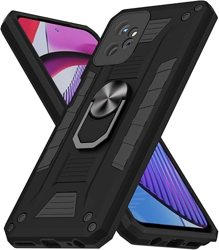 oakxco Funda para Motorola Moto Power 5G 2023 con soporte de anillo magnético, funda resistente de protección de cámara de grado militar con