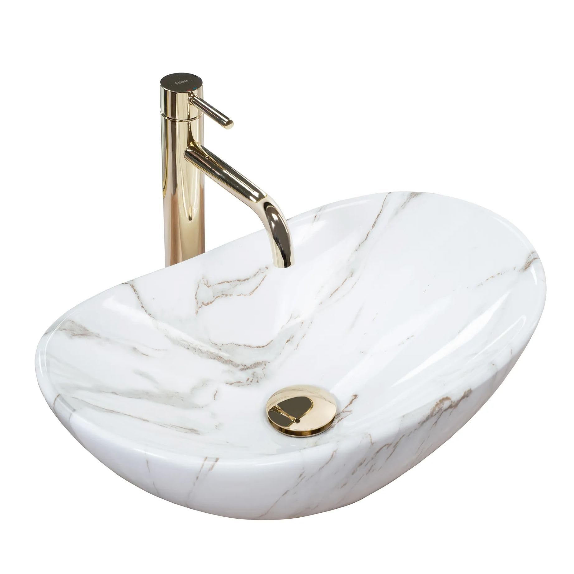 Rea Bathroom Sink Made of Ceramic Royal Mini Shiny Aiax - Stone Imitation - REA-U5063