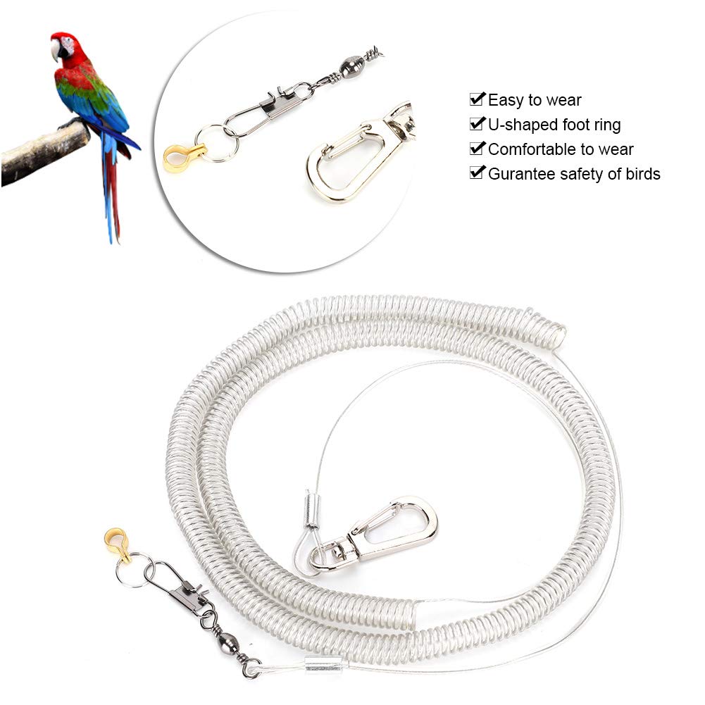 Zerodis Bird Flying Rope, Parrot Bird Anti-bite Outdoor Flying Training Traveling Walking Rope for Macaw African Greys Parakeet(4.5mm) - Image 3