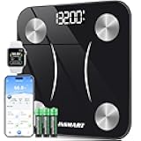 Smart Scale for Body Weight, Digital Bathroom Scale with BMI, Muscle Mass, Bluetooth Body Fat Scale,17 Body Composition Analyzer with Smart APP Sync Weight Scale, 400 lbs - Black