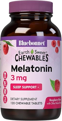 Bluebonnet Nutrition EarthSweet Melatonina 3 mg de acción rápida de disolución rápida relajación nocturna y apoyo para dormir reparador - Ayuda para