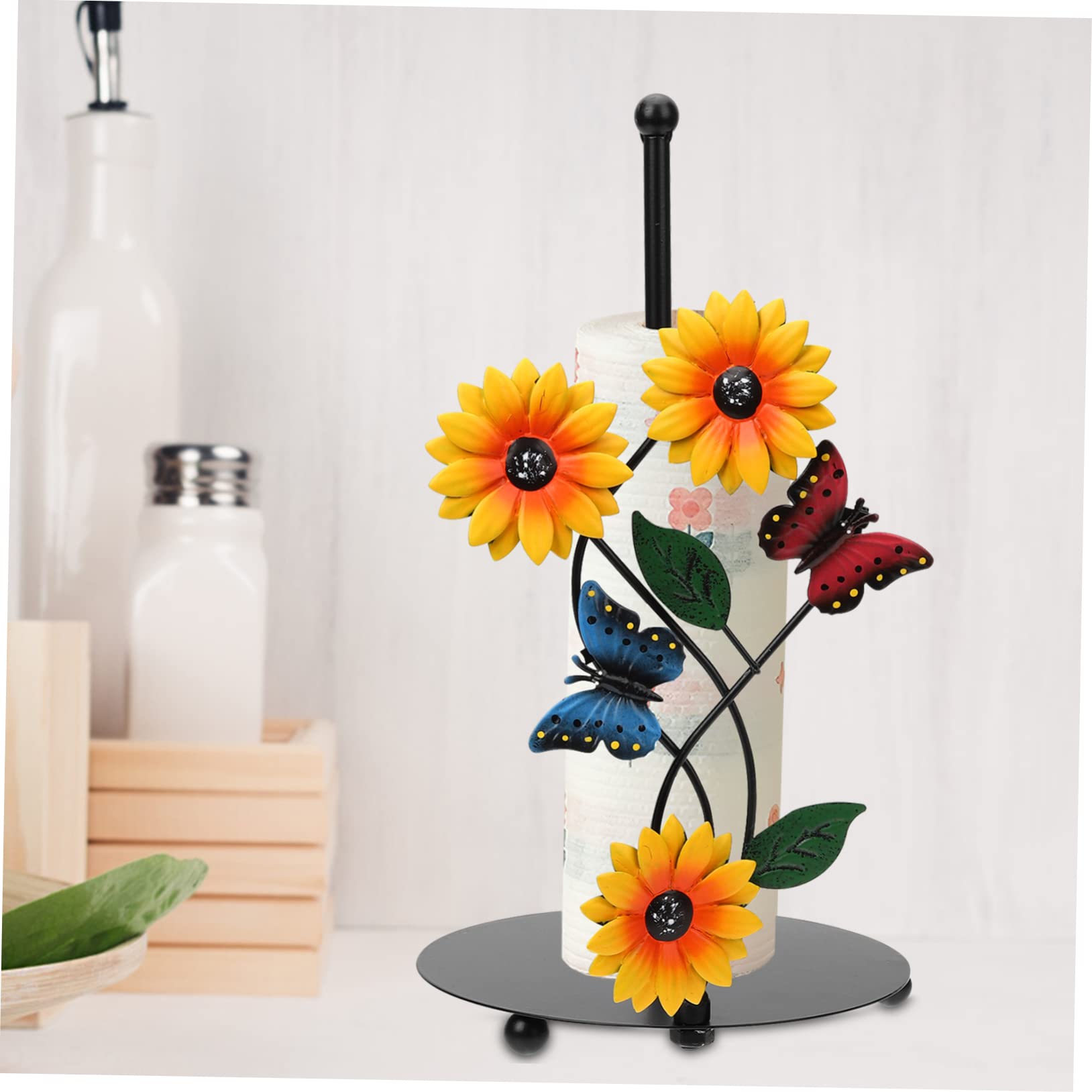 LABRIMP Porta Rotolo Carta Cucina Supporto Stabile e Pratico in Metallo a Forma di Girasole per Asciugatutto per Arredamento Casa e Sala da Pranzo