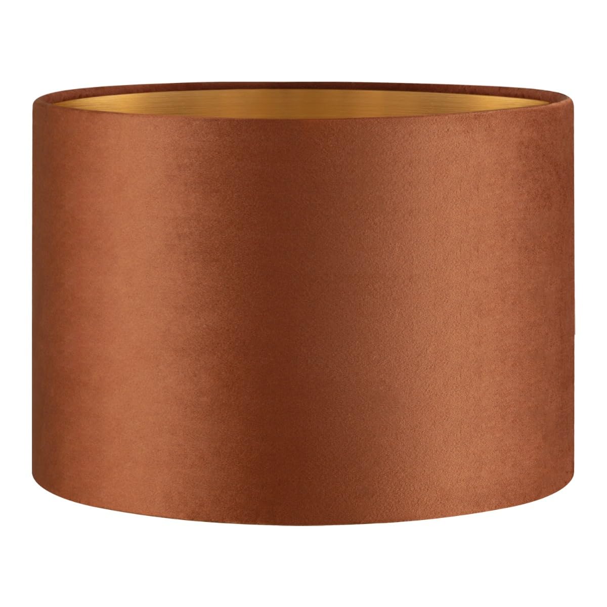 Home Sweet Home Paralume in velluto VELVET, marrone-oro | Ø30 cm, a forma di tamburo | Per lampade a sospensione e da tavolo E27 | Ideale per soggiorni e sale da pranzo