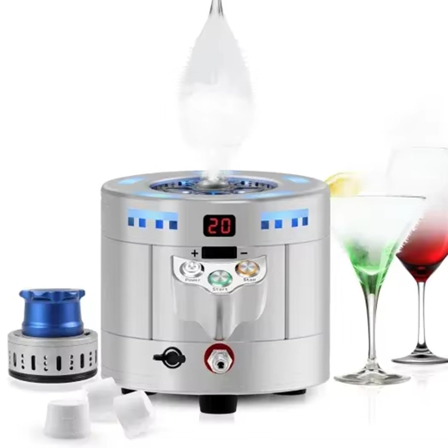 Enfriador de Copas y generador de Hielo seco CO2, escarchado instantáneo en 6-12s, Acero 304, Mejora el Sabor de vinos y Cervezas, hoteles, Yates y Fiestas privadas