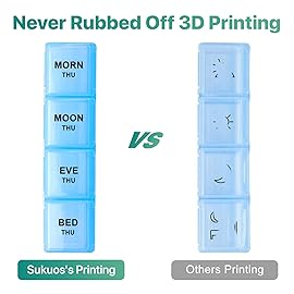 Sukuos Weekly Pill Organizer 7 Day 4 Times a Day, Moisture-Resistant Large Daily Pill Box Medicine Cases for Vitamin/Fish Oil/Supplements (Pink)