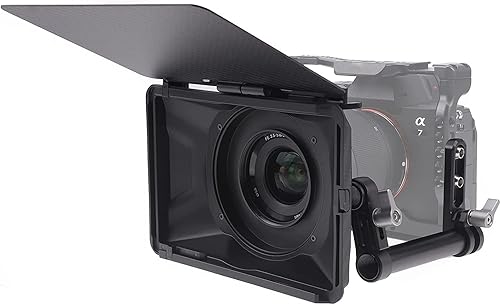 Foto4easy Mini caja mate, caja mate ligera de 0.591in con bandera superior para cámaras DSLR sin espejo, compatible con lentes de 2.638in, 2.835in,