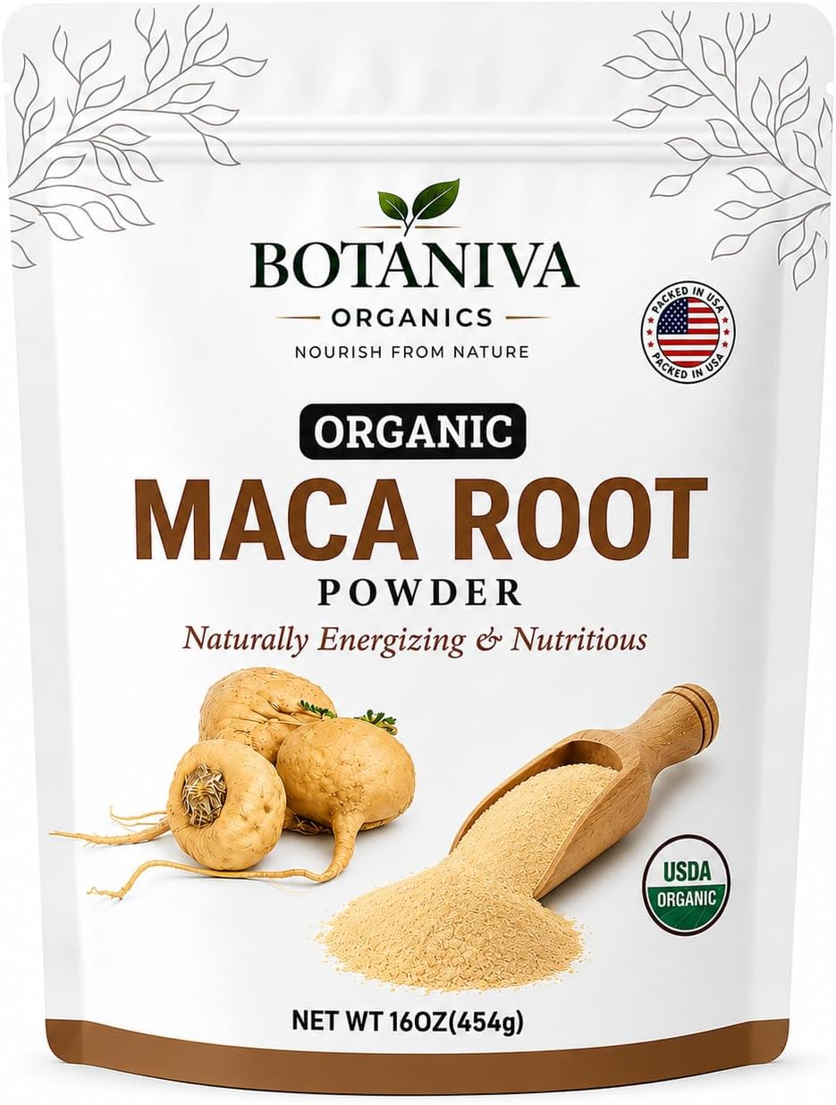 Organic Maca Root Powder, 16 oz (454g) – USDA Organic Peruvian Maca, Single Ingredient,Gelatinized , Superfood for Smoothies, Shakes & Daily Wellness. Easy absorption. Vegan, Gluten free and NGMO