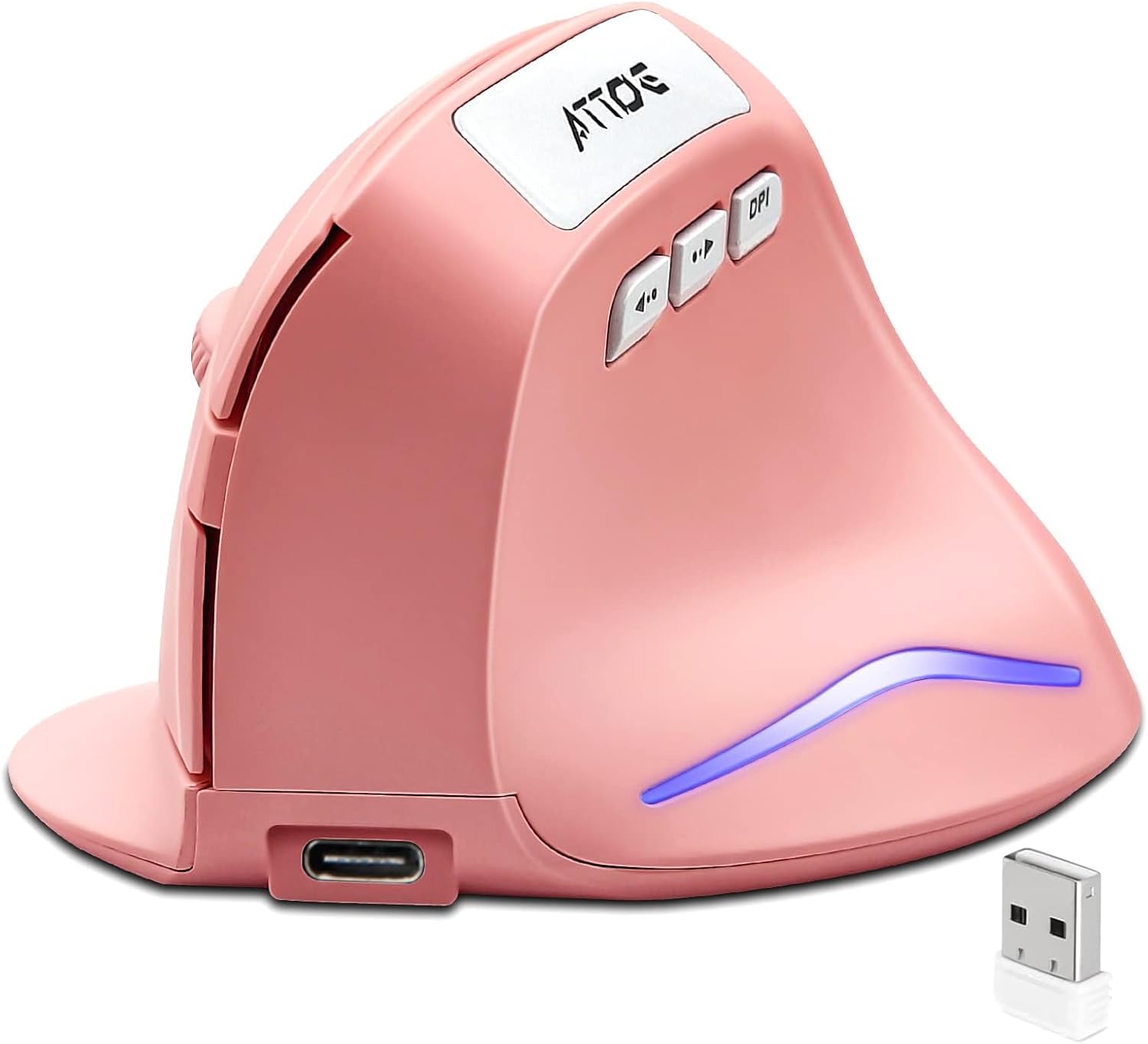 Amazon.com: Yevsinbay Wireless Vertical Ergonomic Optical Mouse, Pink ...