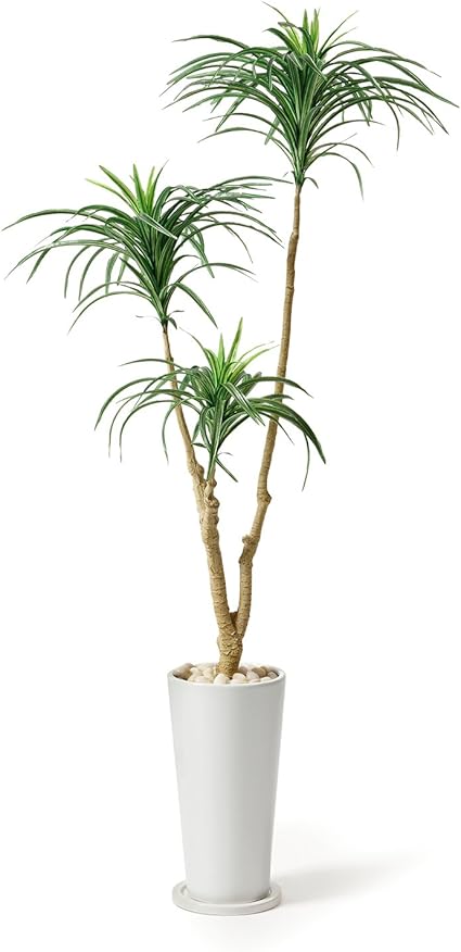 Amazon Greenpark ユッカ 皿付スリムプランター H36 ウッドチップ 造花 フェイクグリーン 人工観葉植物 オンライン通販