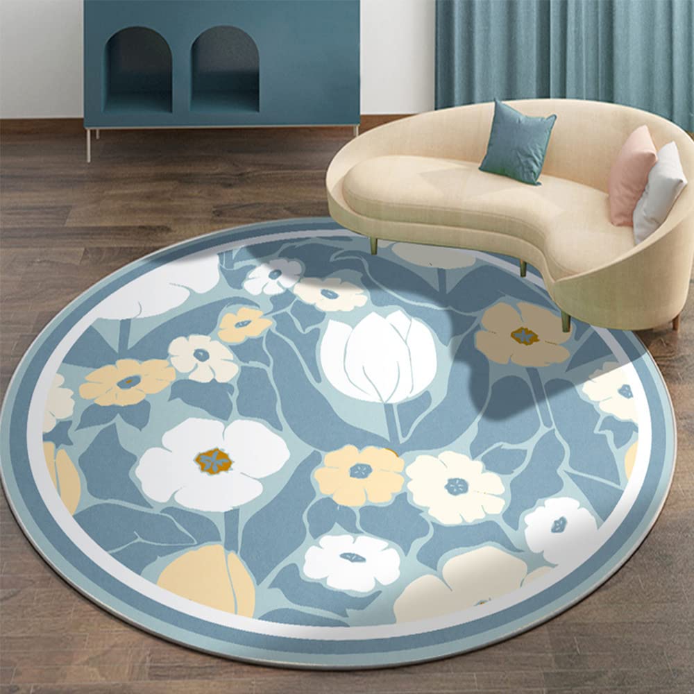Grand tapis rond vintage coloré Ø 170 cm pour grand salon et salle à manger