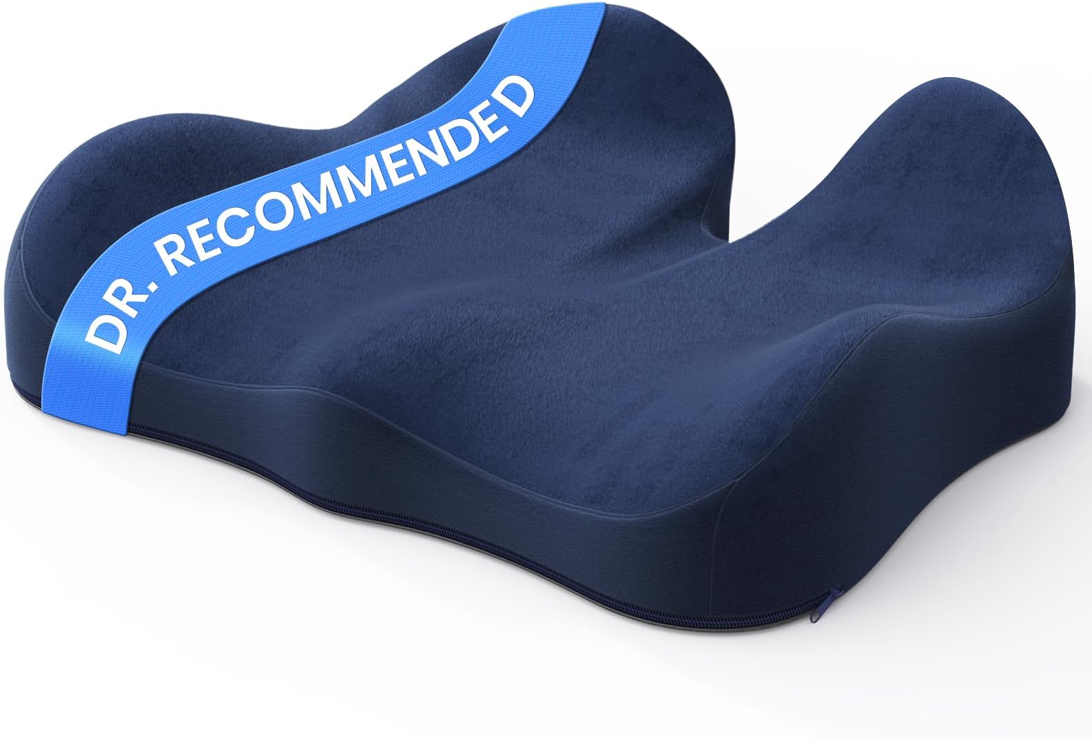 Benazcap Memory Foam Seat Cushions for Tailbone Pain Relief, Office Chair Cushion, Ergonomic Coccyx Cushion for Home, Office, Car and Wheelchair, Car Seat Cushions for Driving, Non-Slip Base, Blue