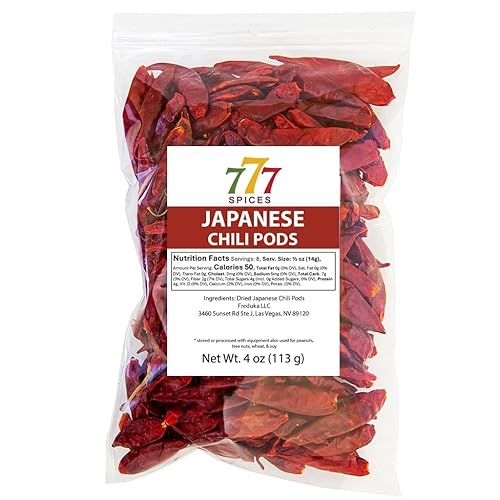 Pimientos de chile enteros secos japones de 4 onzas, pimiento rojo japonés, cápsulas de chile Seco para auténtica comida mexicana, bolsa resellable