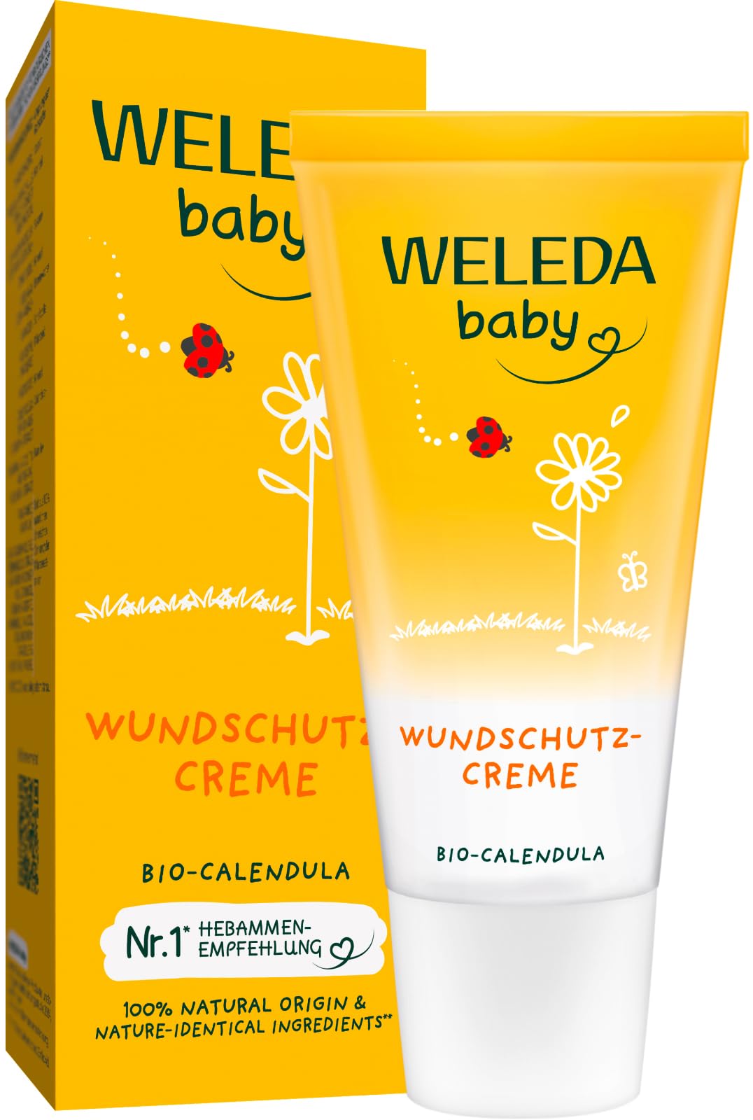 WELEDA Bio Baby Calendula Wundschutzcreme 30ml - Naturkosmetik Babypflege Windelcreme schützt empfindlicher Babyhaut im Windelbereich. Natürliche Hautpflege hilft bei gereizter Haut & Windelausschlag