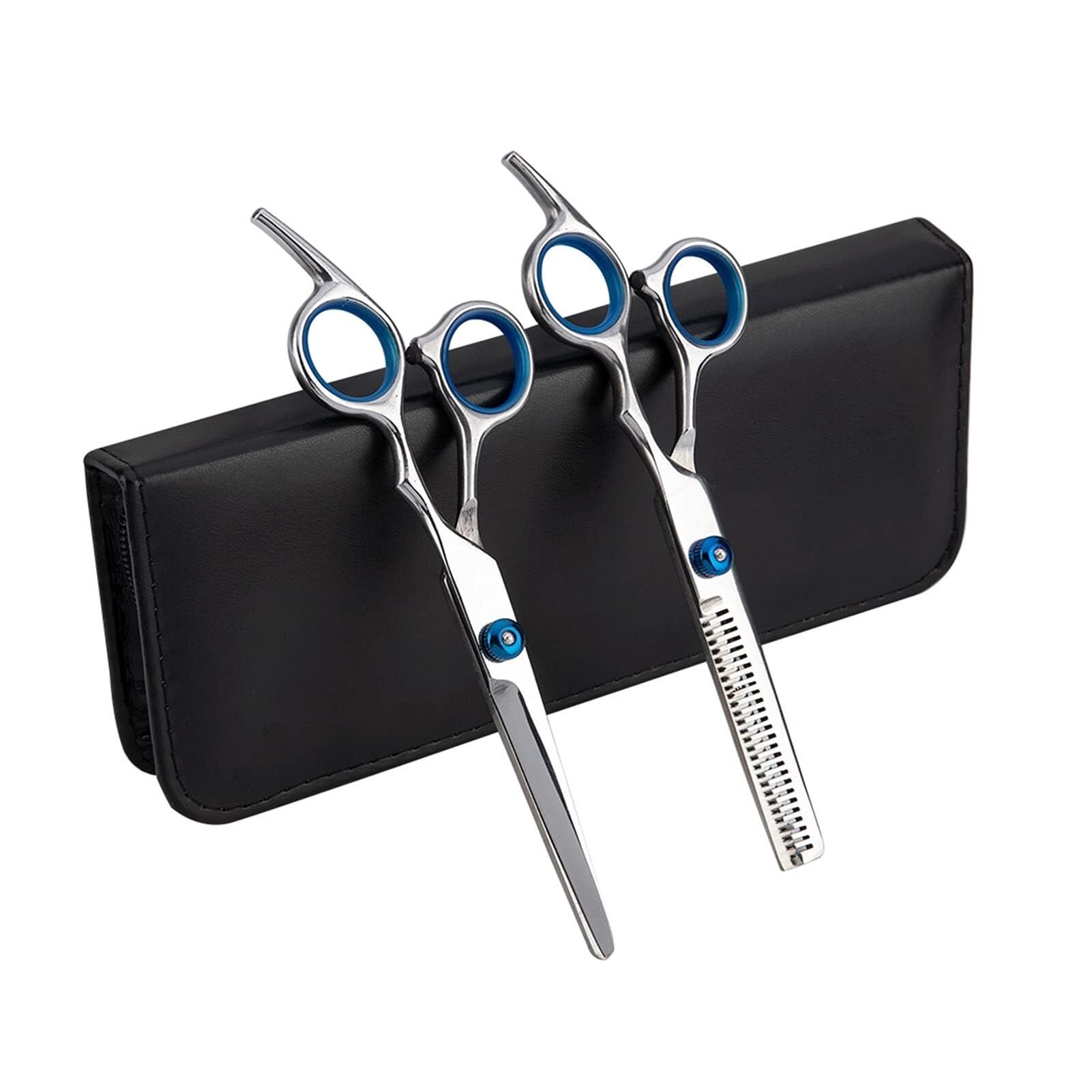 Juego de Tijeras Profesionales de 6 Pulgadas para Cortar el Cabello - 3/10 Piezas, Tijeras de barbero de Acero Inoxidable para peluquería, entresacado y Cuidado de Mascotas (Rojo B)
