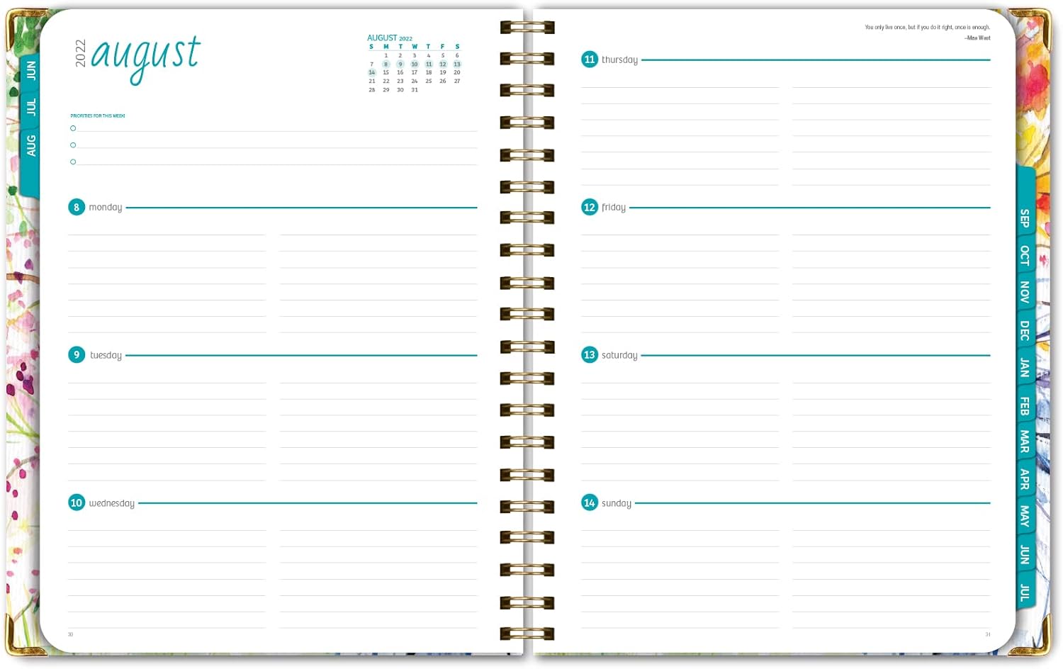 HARDCOVER Academic Year 2022-2023 Planner: (June 2022 Through July 2023) 8.5"x11" Daily Weekly Monthly Planner Yearly Agenda. Bookmark, Pocket Folder and Sticky Note Set (Tree Seasons) : Office Products