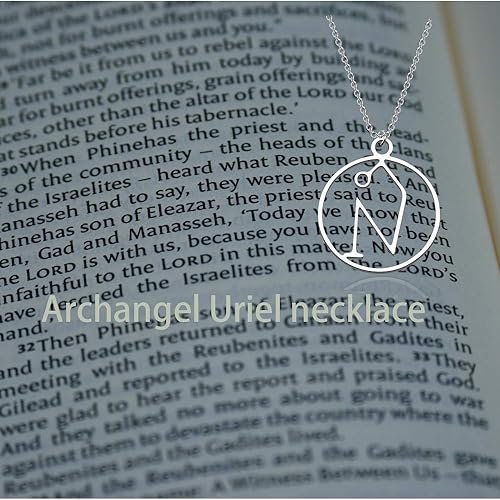 Vista 7 de FOTAP Arcángel Uriel Símbolo Collar Arco Ángel Ariel Signo Colgante Collar