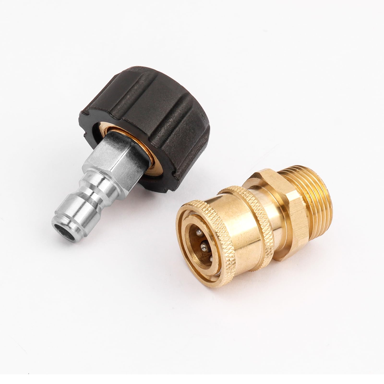 Kit de Adaptadores de Lavadora a Presión M22 14 mm, Acoplamiento Rápido de Latón de 1/4", Acopladores para Limpiadoras a Presión, M22 a 1/4 '', Conector Rápido Alta Presion, 5000PSI