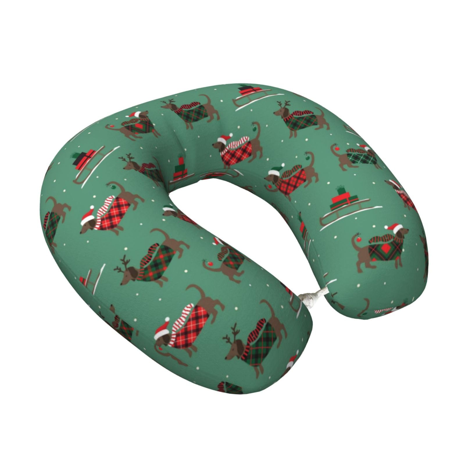 LKYMOH Dachshund, Travel Neck Pillow U-Shaped Memory Neck Support Soft Comfortable With Washable Cover For Airplane Car Traveling and Office