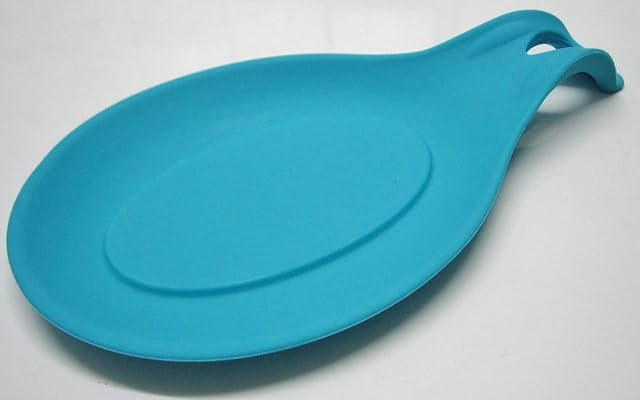 Milhan Silicone Spoon Rest Heat Resistant Tea Bag Rest Holder Cooking Utensils Plate Silicone Blue 10cm, M021