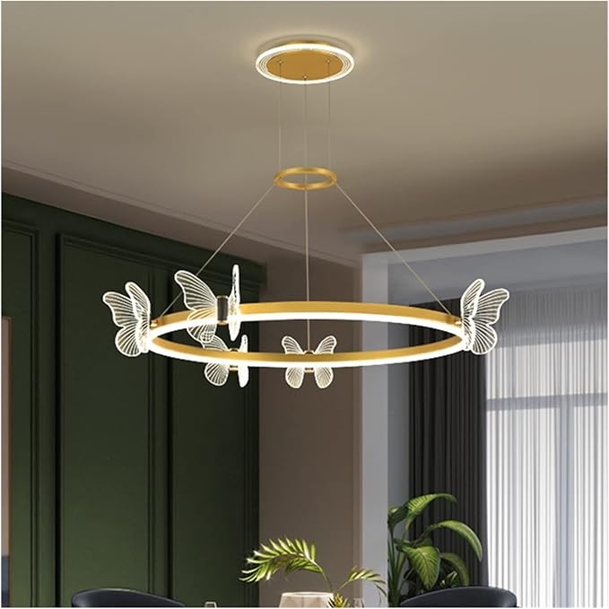 KIZQYN Kroonluchter Crystal Kroonluchter Moderne Luxe Slaapkamer Crystal Kroonluchter Nordic Minimalistische Creatieve Woonkamer Verlichting Restaurant Butterfly Decoratieve verlichtingsarmaturen Hangverlich