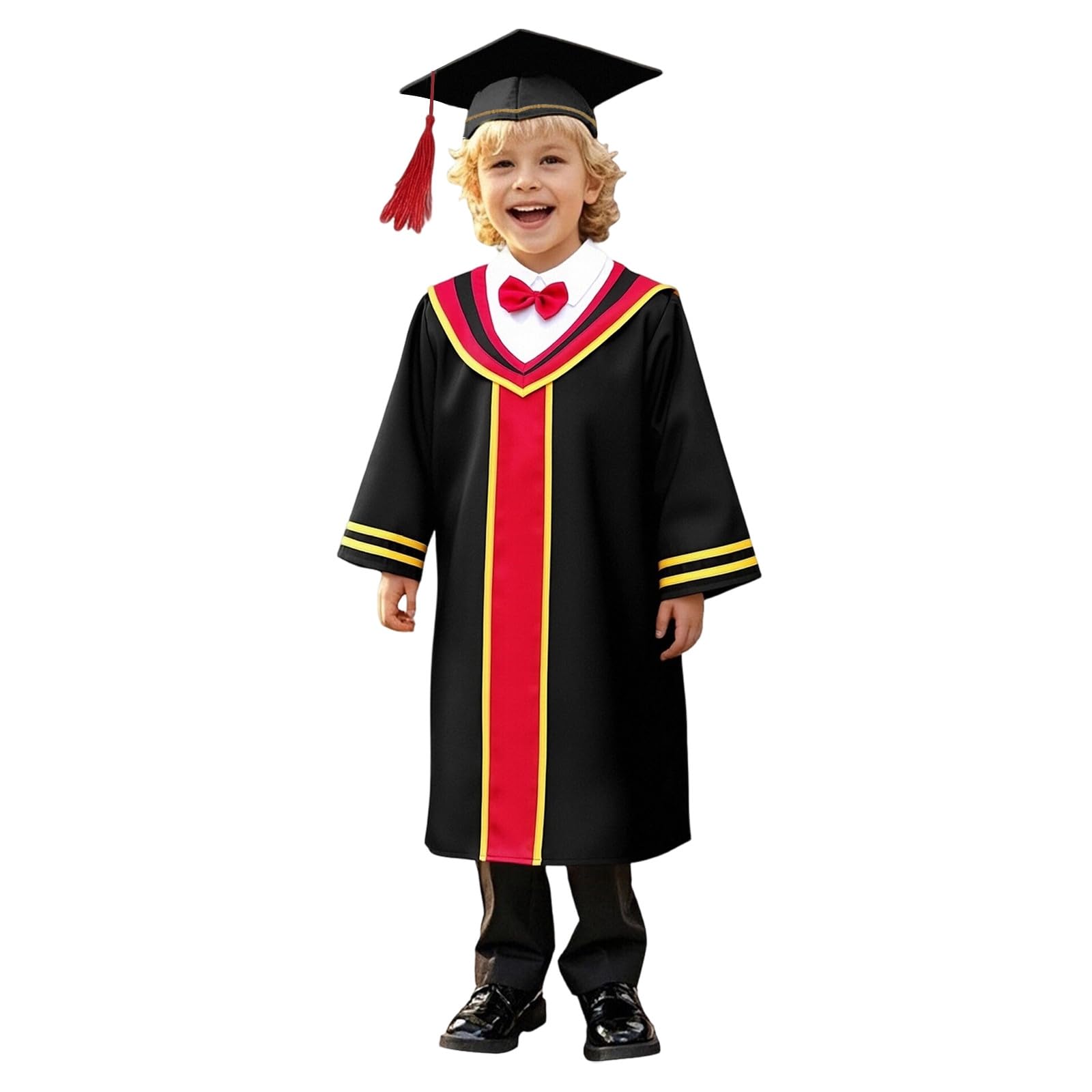 Kindergarten 2025 Graduation Cap and Gown Tassel Sets with Charm 2PCS Graduations Stoles for Kids Grad Party Clothes