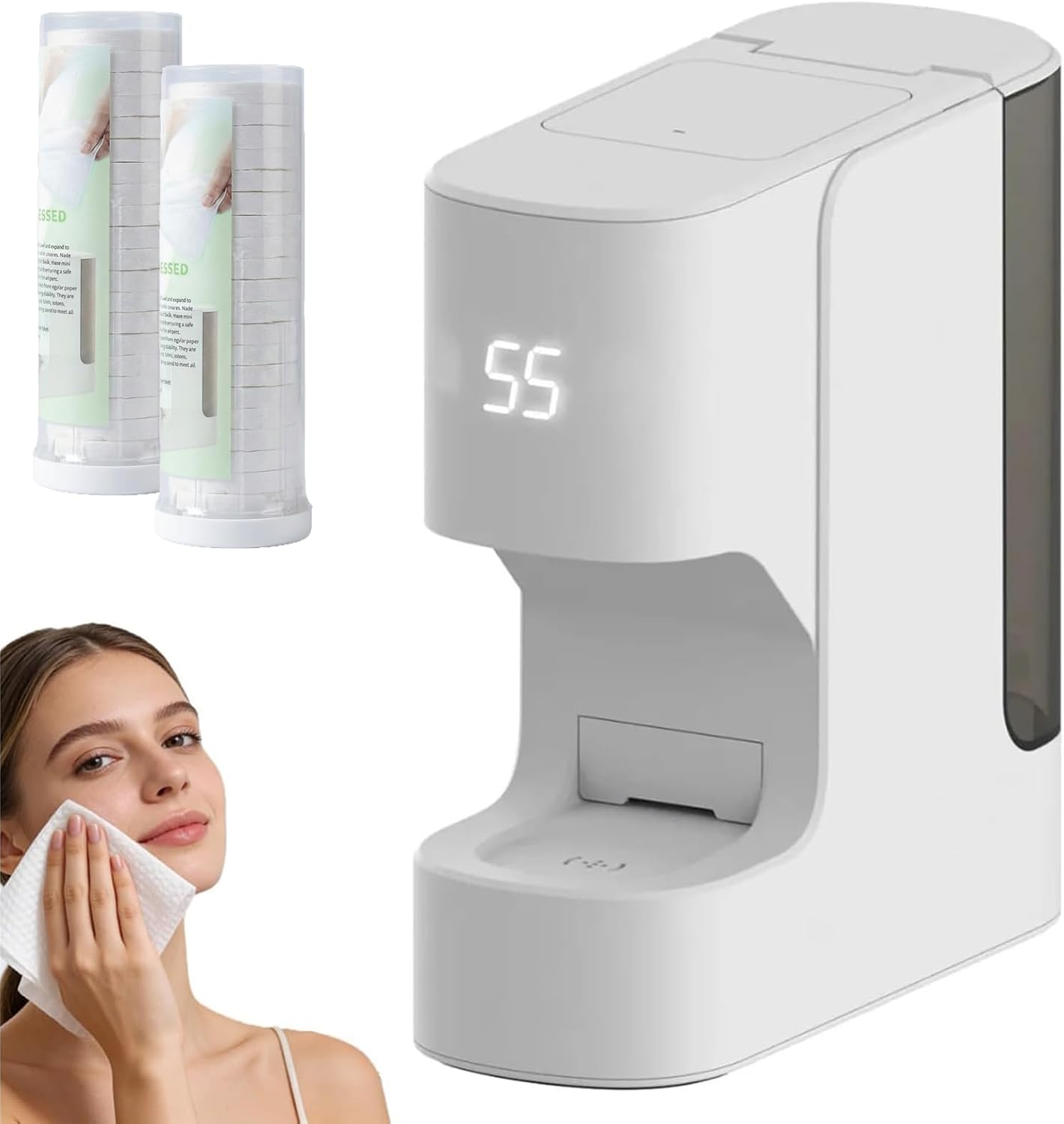 Hot Face Towel Heater Machine, 750w Disposable Towel Heater With 40 Towels, 5-second Warmth, 55 °c Constant Temperature, Auto Compressed Towels Wamer For Spa, Home, And Salon Use 200 towels