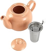 Vista 4 de London Pottery Tetera Farmhouse con infusor, cerámica, albaricoque, 2 tazas (20.3 fl oz)