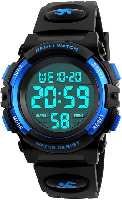 WONOLO Kids Watch,Boys Watch for 6-15 Year Old Boys,Digital Sport Outdoor Multifunctional Chronograph LED 50 M Waterproof Alarm Calendar Analog Watch for Children with Silicone Band